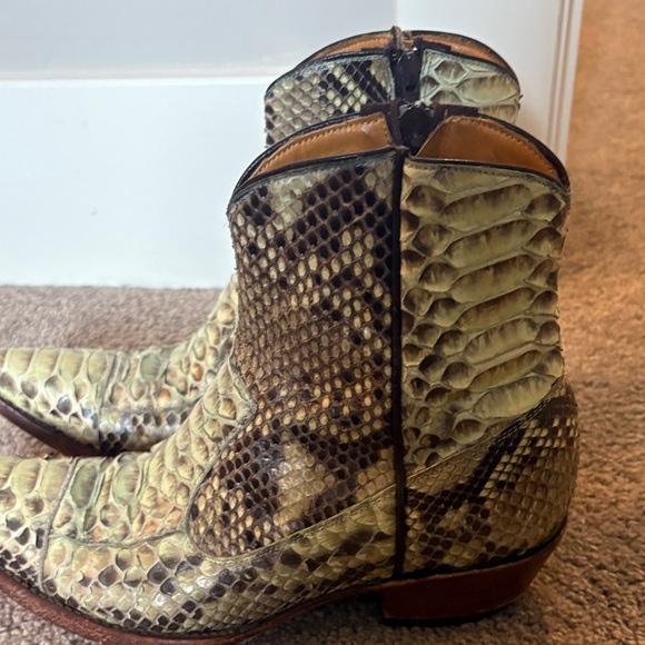 Old Gringo Snakeskin Ankle Boots in Green and Brown - Picture 4 of 12